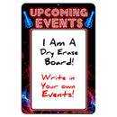 Upcoming Events - Dry Erase 12" x 18" Metal Bar Sign - Neon Themed