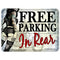 Free Parking In Rear Kolorcoat™ Metal Bar Sign 12" x 18"