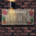 CUSTOMIZABLE Large Plank Sign - 11 3/4" x 23 3/4" - Tiki Gray - Brick Background Light Example