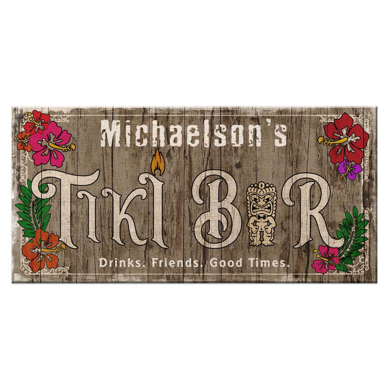 CUSTOMIZABLE Large Plank Sign - 11 3/4" x 23 3/4" - Tiki Multiple Color Options