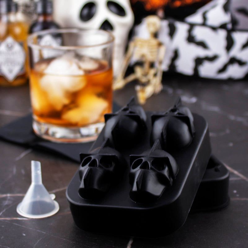 Skull Ice Bucket - Set of 2 Silicone Ice Cube Molds - Great Gift kit for  Themed Parties-Halloween