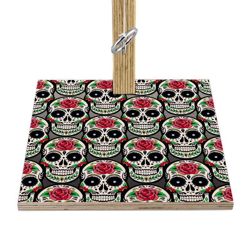Small Tabletop Ring Toss Game - Sugar Skulls - Multiple Color Options Gray