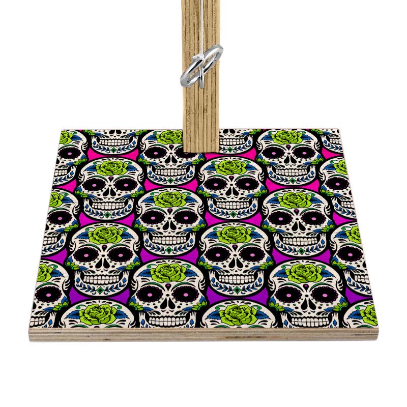 Small Tabletop Ring Toss Game - Sugar Skulls - Multiple Color Options Purple