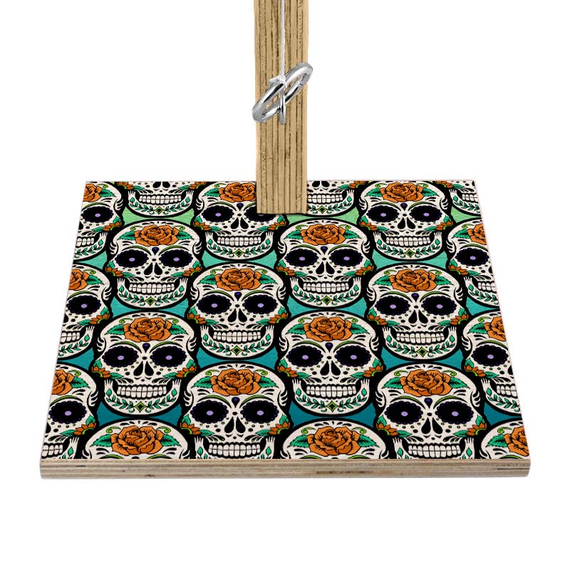 Small Tabletop Ring Toss Game - Sugar Skulls - Multiple Color Options Teal