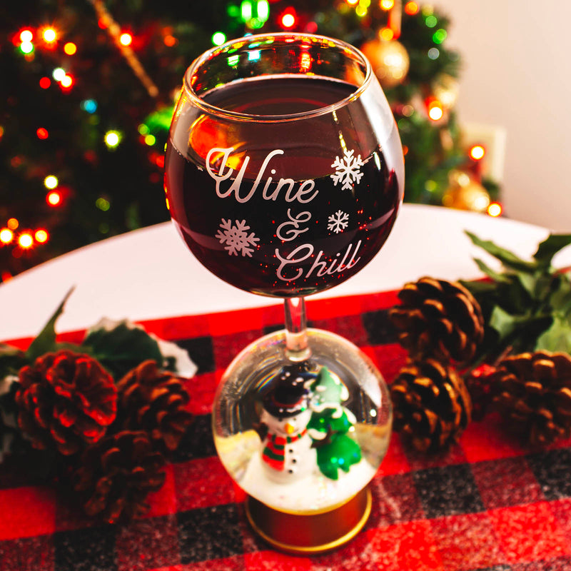 Wine & Chill Snow Globe Wine Glass - 12 ounce