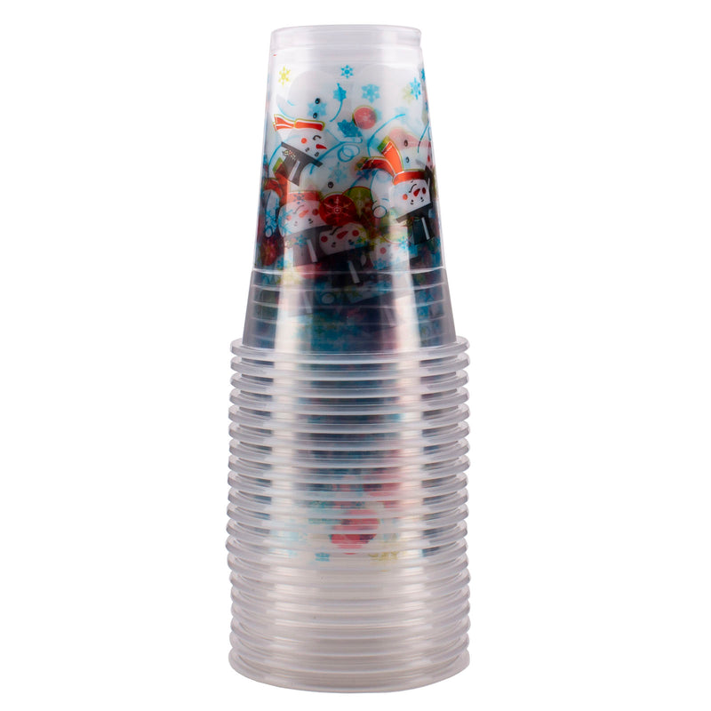 20 ct Snowman Plastic Cups -16 oz.