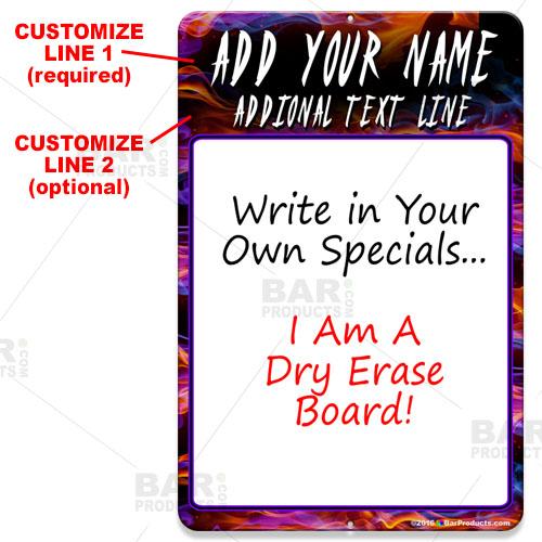 Dry Erase Specials Sign - ADD YOUR NAME - Colorful Abstract Template