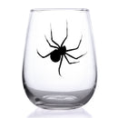 Stemless Wine / Cocktail Glass - Spider Design - 17oz