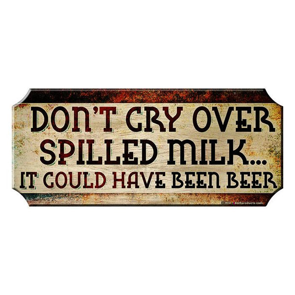 Wood Plaque Kolorcoat™ Bar Sign - Spilled Milk