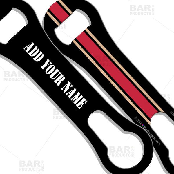 Bottle Opener - Sports Theme Colors Black, Red, Gold