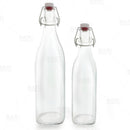 Square Glass Bottle w/ Swing Top - Available in 1 Liter or 17 ounce
