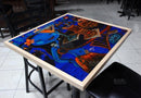 Blue Tiki Bar Square Wooden Table Top - Two Sizes Available