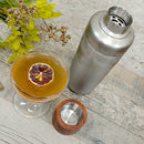 Stainless Steel 3 Piece Cocktail Shaker w/ Wood Cap - 26oz