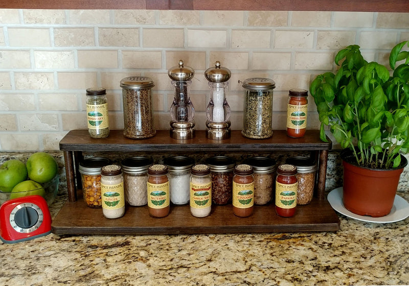 Counter Caddies™ - Stained Finish - 24" STRAIGHT Shelf - Culinary / Spice Rack
