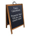 A-Frame Sidewalk Chalkboard Sign – Double Sided - Stained Wood Frame