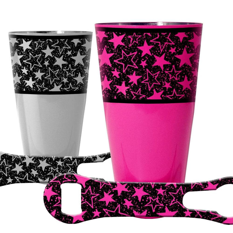 Printed Cocktail Shaker and V-Rod® Bar Set - Grunge Stars - Color Options