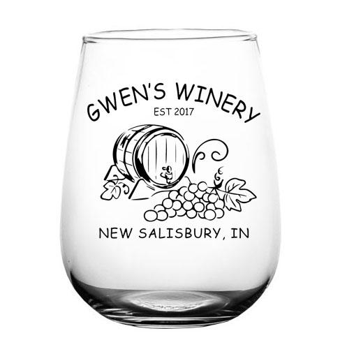 CUSTOMIZABLE - Stemless Wine Glass - 17 ounce - Wine Barrel