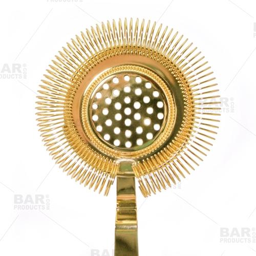 BarConic® Long Ridged Handle No Prong Strainer - Gold