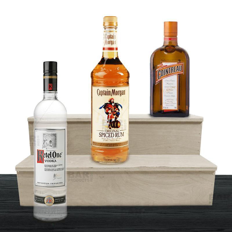 Wooden Liquor Shelves - 2 Tier - NATURAL