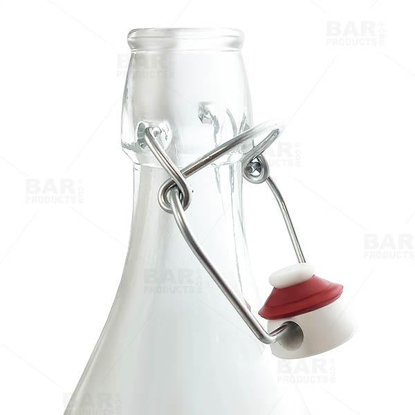 Swing Top Glass Bottle - Clear Square