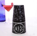 ADD YOUR NAME - Cocktail Shaker Tin - 28 oz weighted - Gray Swirls Facing Down
