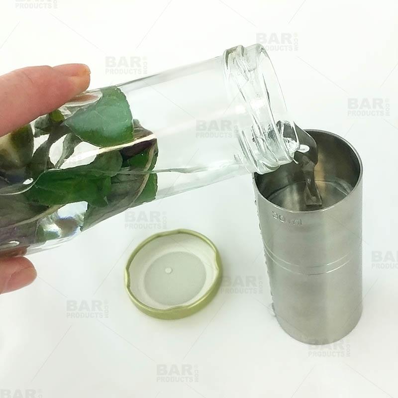 Tall Hexagon Craft Bartending Jar w/ Gold Lid - Clear 8.5 oz / 250ml