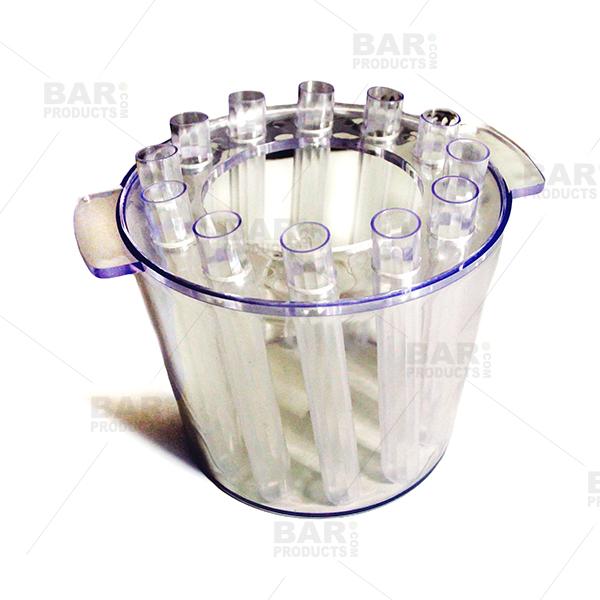 BarConic® Test Tube Ice Bucket Shooter Tray - 12 Test Tubes - Clear