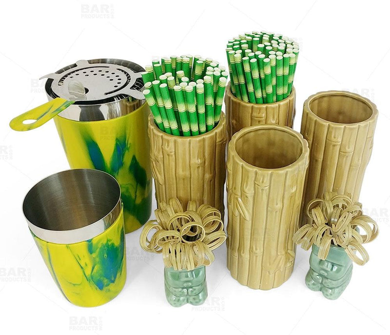 Tiki Drinkware Bar Set - Bamboo
