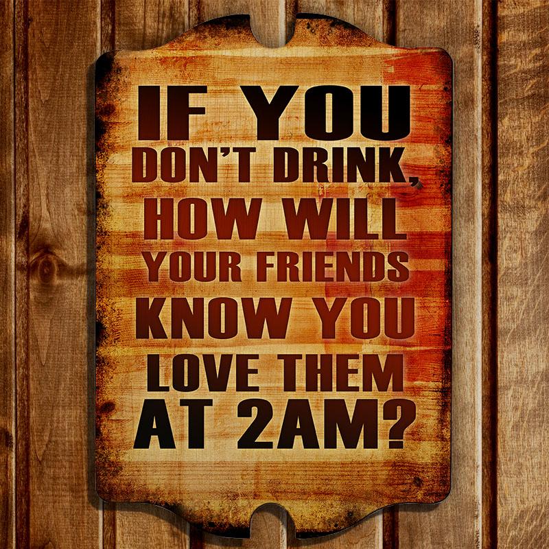 Tavern Shaped Wood Bar Sign - 2 AM – Bar Supplies