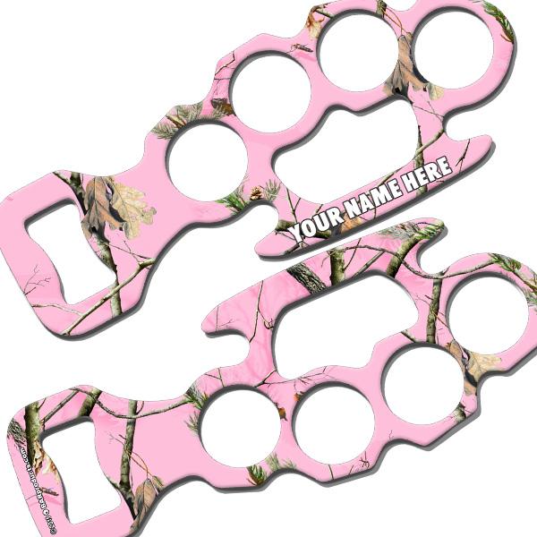 ADD YOUR NAME Knuckle Buster Bottle Opener - Pink Camo