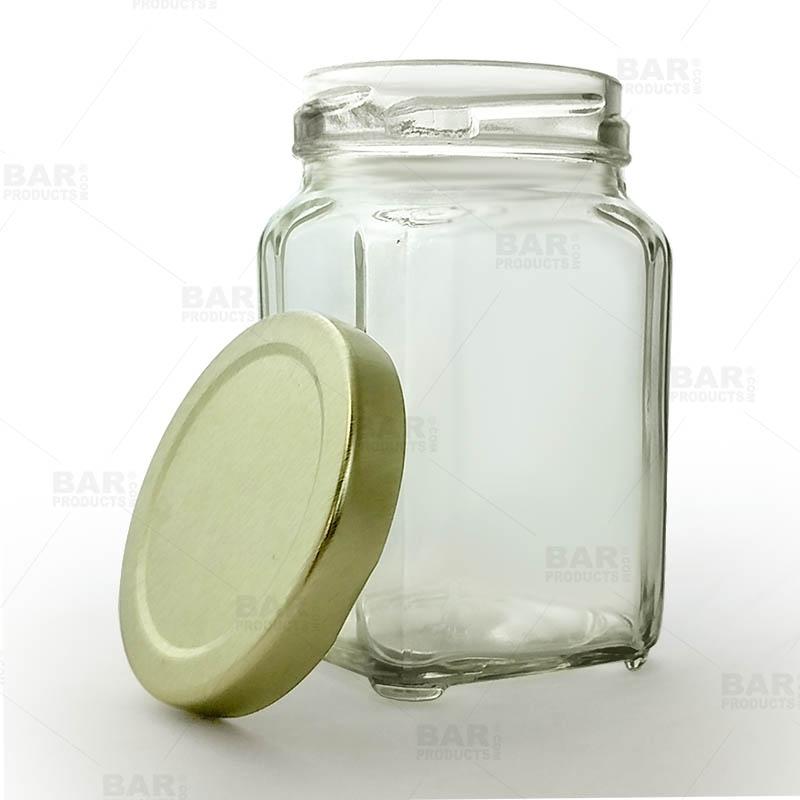 6 oz Victorian Square Glass Jar with Lid (190 ml)