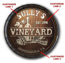 Custom Wood Barrel Top –Vineyard Tavern Sign