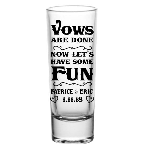 CUSTOMIZABLE - 2oz Tall Clear Shot Glass - Vows