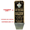 CUSTOMIZABLE Wall Mounted Wood Plaque Bottle Opener & Cap Catcher - Vintage Saloon