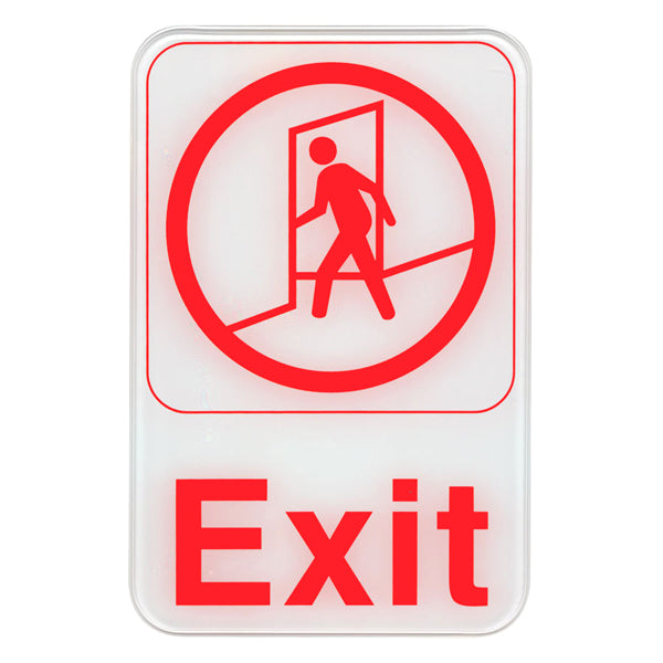 Exit - Red on White Sign - 6"x9"