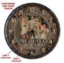 CUSTOMIZE - Rustic Wooden Clock - Family Theme - Multiple Sizes