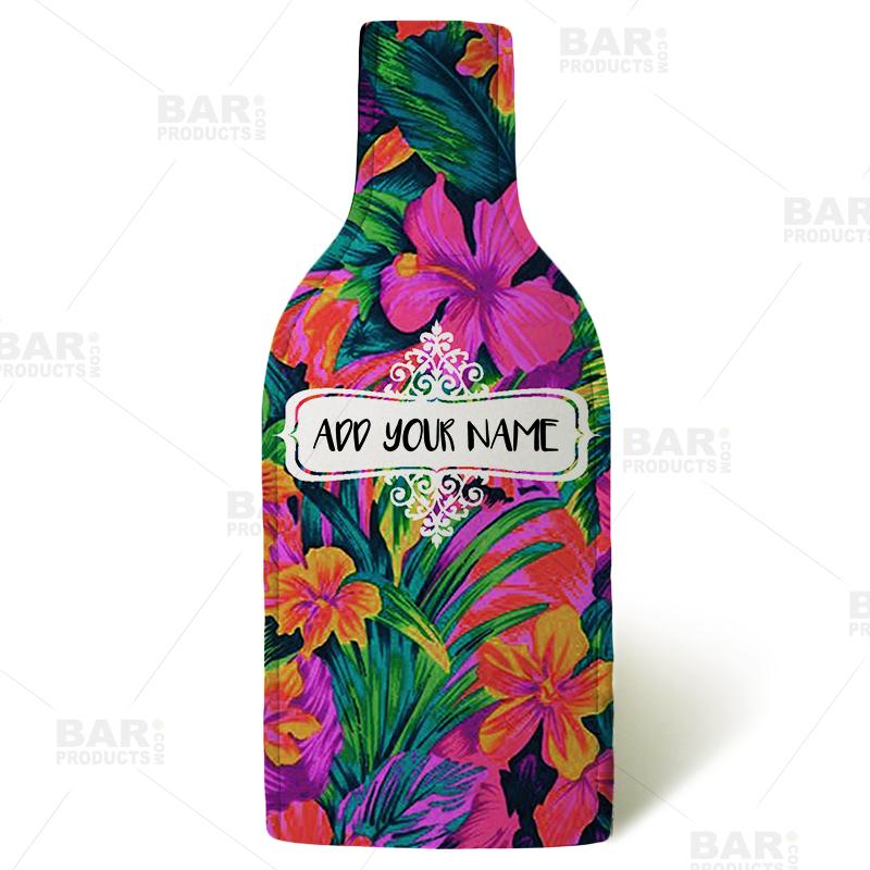 bright-tropical-floral-wine-bottle-cooler 