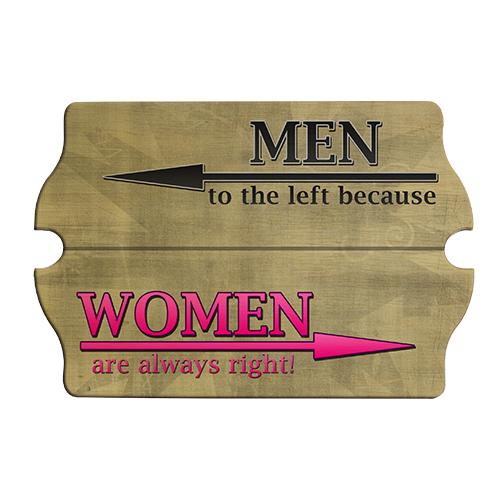 Women are Always Right Wood Bar Sign Tavern-Shaped 