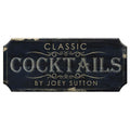 CUSTOMIZABLE Wood Plaque Sign - CLASSIC COCKTAILS - Color Options