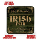 Customizable Wooden Square Coasters - Irish Theme - Set of 4