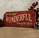 The Most Wonderful Time of the Year Vintage Wooden Christmas Sign