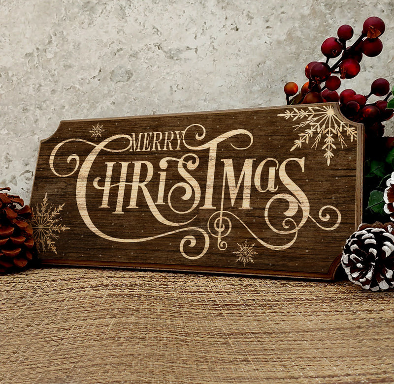 Merry Christmas Wooden Christmas Sign - Color Options