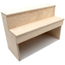 Wood Under Storage Liquor Shelves - 2 Tier - Natural - Angle View Empty