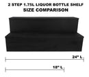 1.75 Liter Bottle Wooden Liquor Shelves - 2 Tier - Black