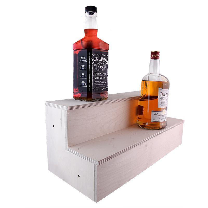Wooden Liquor Bottle Shelves - Handcrafted in the USA - 2 Tier - Size Variants