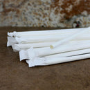 BarConic® "Eco-Friendly" Wrapped Paper Straws - 7 3/4" Solid White - Packs of 100