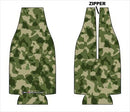 Zipper Style Bottle Coozie - Camo Forest Layout