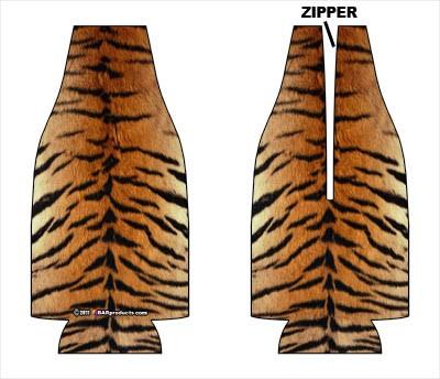 Zipper Style Bottle Coozie -Tiger Layouit