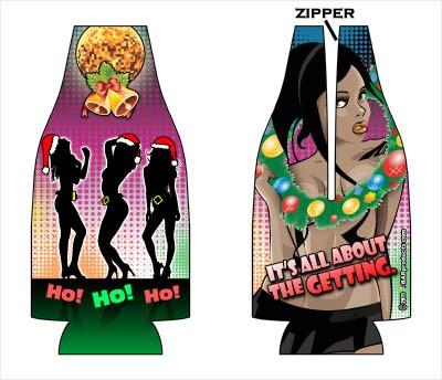 Zipper Bottle Coozies - Xmas Stripper - Layout